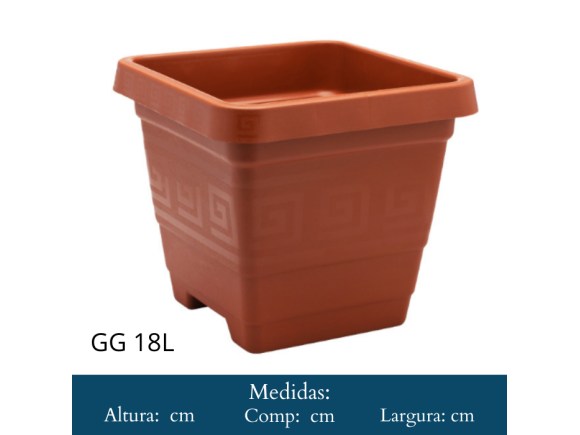 VASO  QUADRADO   GG  18   LITROS  TERRA  COTA    360