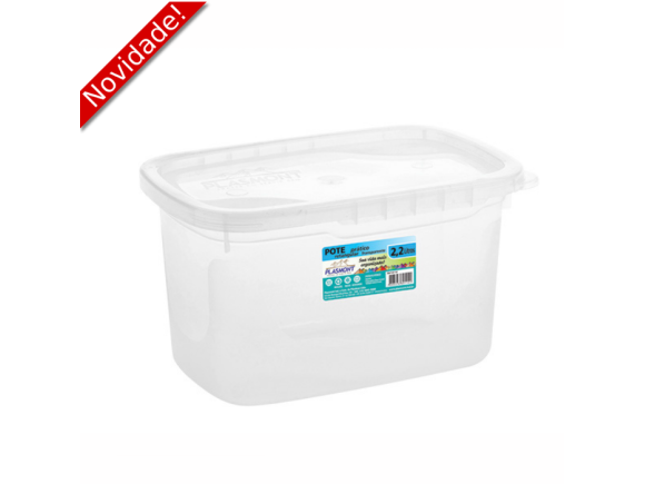 POTE PRATICO RETANGULAR 2,2L - TRANSPARENTE REF 0114