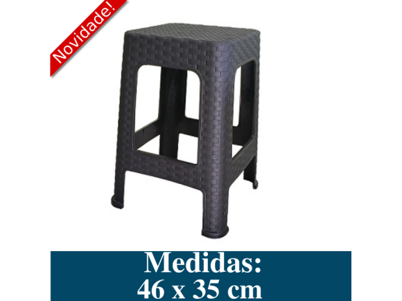 BANQUETA RATTAN PRETA  1331