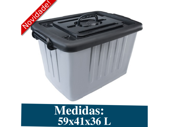 CONTAINER PLASTICO CINZA N 5 54,5 L  9357