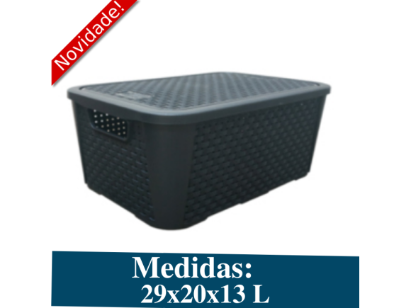 ORGANIZADOR RATTAN PRETO N1 5,8 LITROS 2041