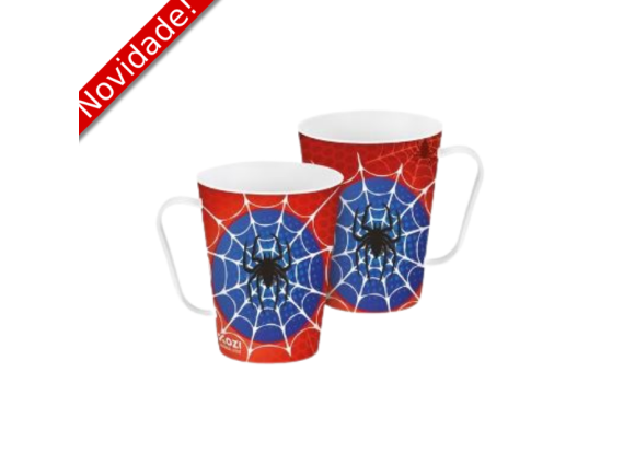 CANECA  DECORADA  PLASTICO  ARANHA    430ML  1402