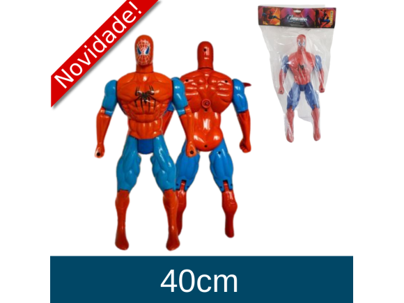 BONECO PLASTICO  HOMEM ARANHA 40CM COM LUZ SOLAPA  1931