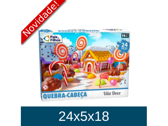 QUEBRA CABEÇA 24 PCS VILA DOCE PREMIUM 10771.1