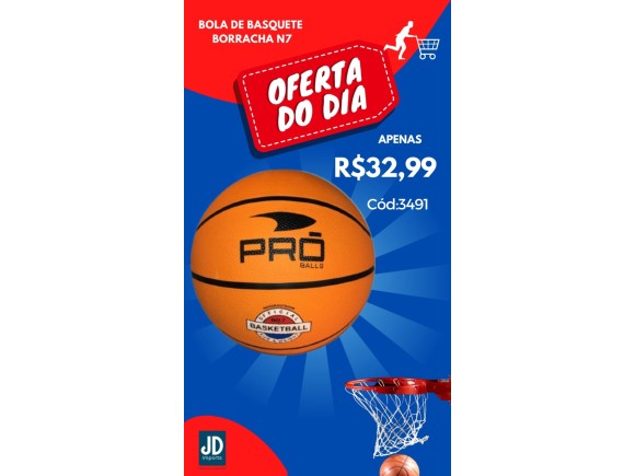   BOLA  DE BASQUETE DE BORRACHA, TAMANHO 7 FX07B