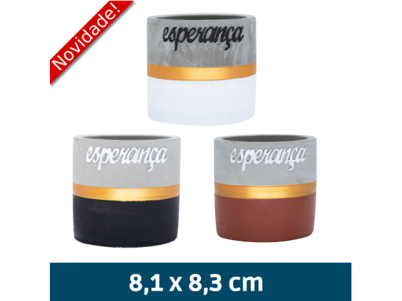 CACHEPOT ESPERANCA 8,1X8,3CM CIMENTO SORTIDO CT2622