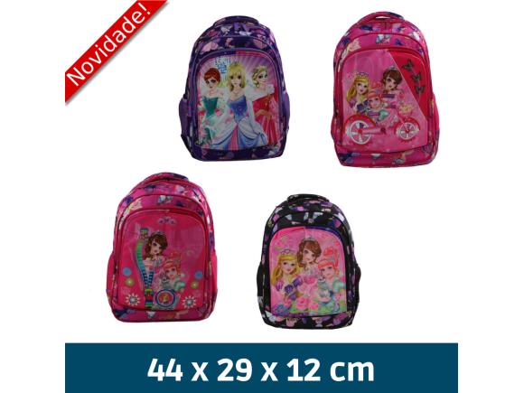 MOCHILA INFANTIL FEMININA COM TECIDO OXFORD E 4 OPÇOES DE ESTAMPAS