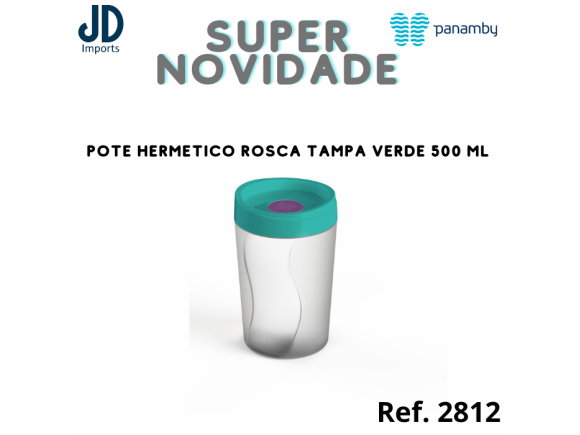 POTE HERMETICO ROSCA TAMPA VERDE 500 ML  967