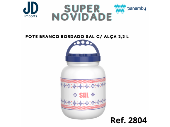 POTE BRANCO BORDADO SAL C/ ALÇA 2,2 L   .981