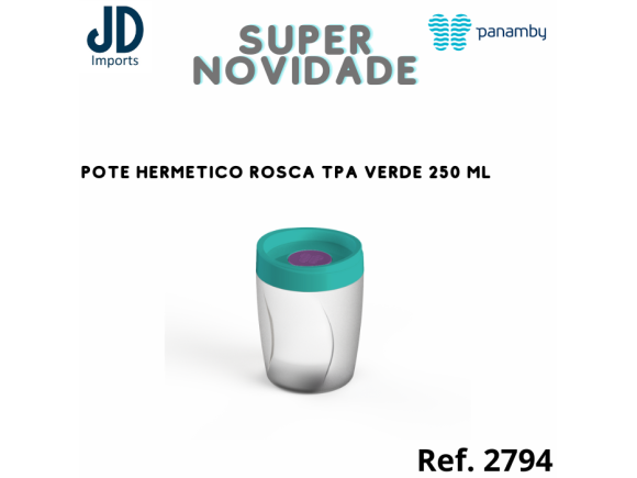 POTE HERMETICO ROSCA TPA VERDE 250 ML REF.966