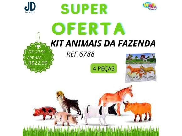 KIT  ANIMAIS  DA   FAZENDA   4  PCS  WB6788