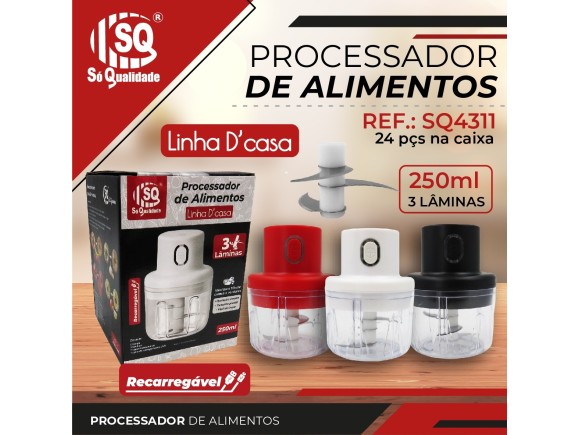 MINI PROCESSADOR DE ALIMENTOS ELETRICO 250ML LINHA D' CASA  SQ4311