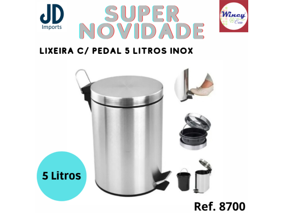 LIXEIRA C/ PEDAL 5 LITROS INOX - IXB1102