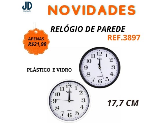 RELOGIO DE PAREDE 17,7CM SORTIDO YS38137