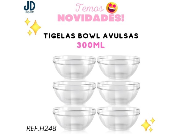 TIGELAS  VIDRO TIGELAS  BOWL  AVULSAS  300ML  H248