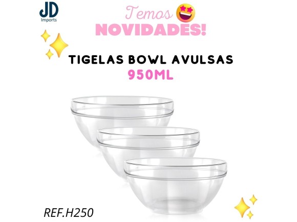 TIGELAS  VIDRO TIGELAS  BOWL  AVULSAS  950ML  H250