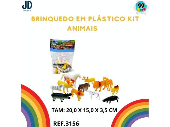 BRINQUEDOS EM PLASTICOS KIT ANIMAIS - 22029