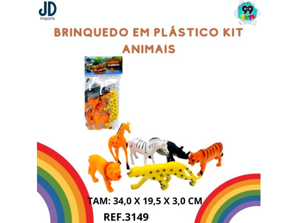 BRINQUEDO EM PLASTICO KIT ANIMAIS - 22027