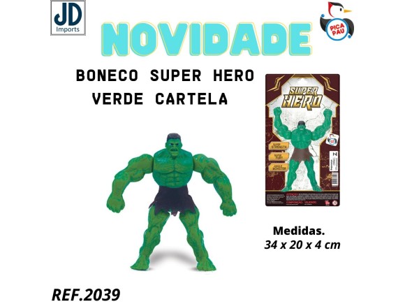 BONECO SUPER HERO VERDE CARTELA