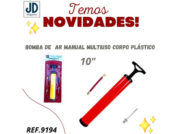 BOMBA DE  AR MANUAL MULTIUSO CORPO PLASTICO   BAR-56101-1