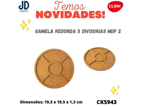 GAMELA REDONDA 5 DIVISORIAS MDF 19,5X19,5X1,3CM  CK5943