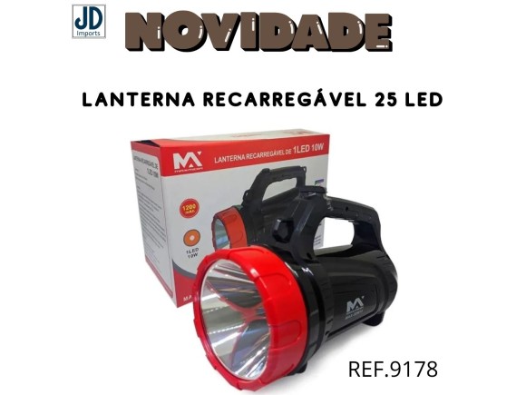 LANTERNA MANUAL RECARREGAVEL MAX-1268