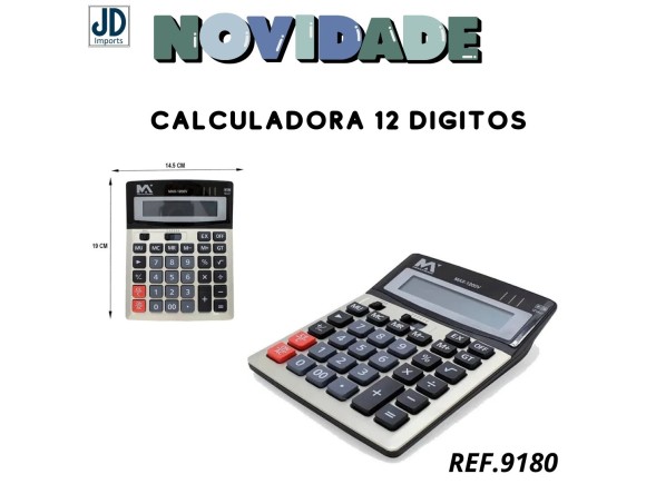 CALCULADORA   12  DIGITO GRANDE  -PILHA  MAXMIDIA MAX-1048-12