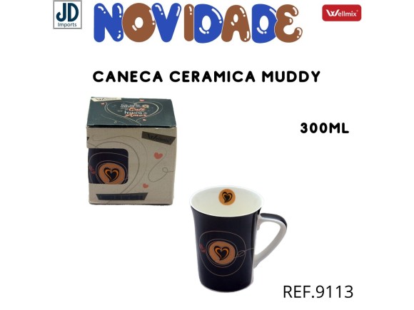 CANECA CERAM MUDDY 300ML CAFE AMOR 6871