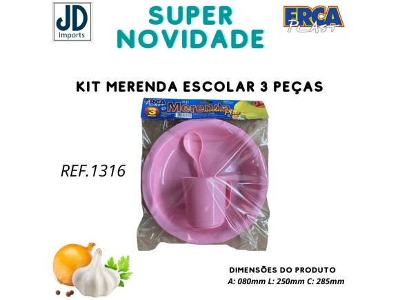 KIT MERENDA ESCOLAR 3 PECAS PLUS 1316